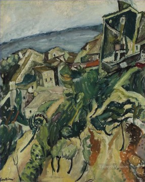  Houses Oil Painting - Houses by the sea Chaim Soutine